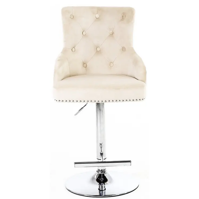 CHARLES (ZB-7136) BEIGE/SILVER BARSTOOL